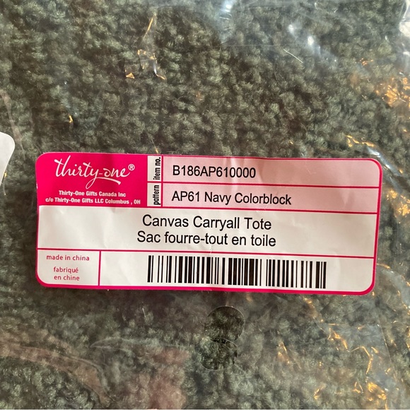 Thirty-one canvas carryall tote in navy - Picture 9 of 9